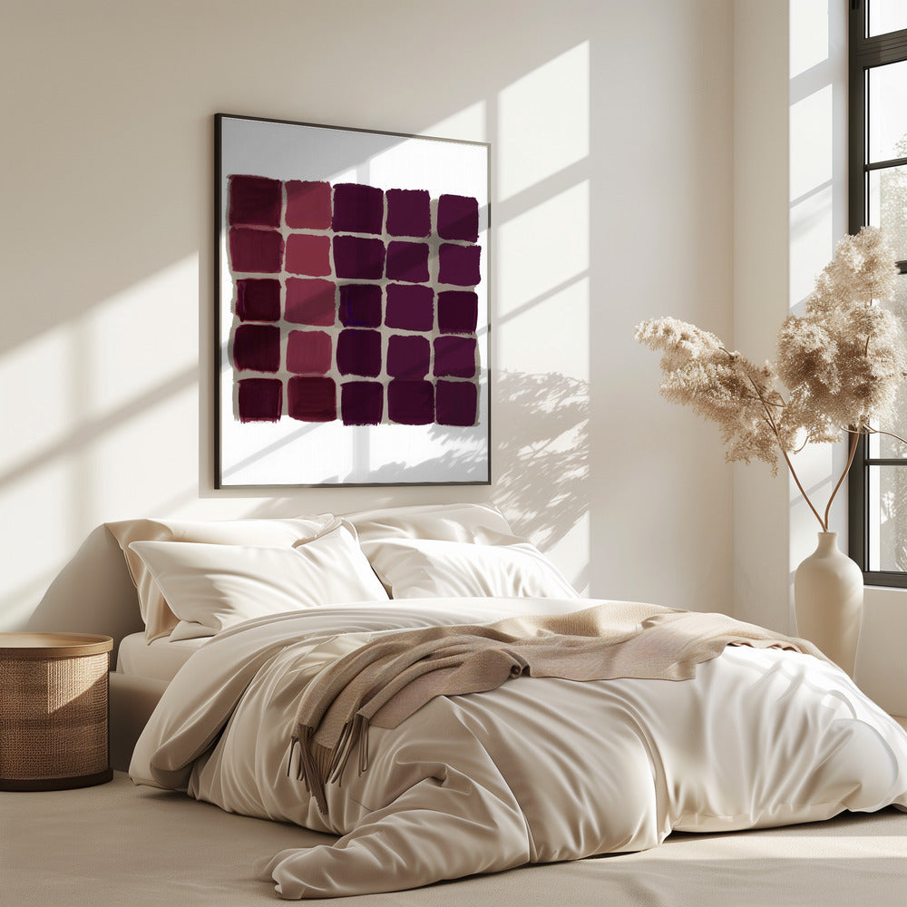 Red Checkered Square Print | Poster