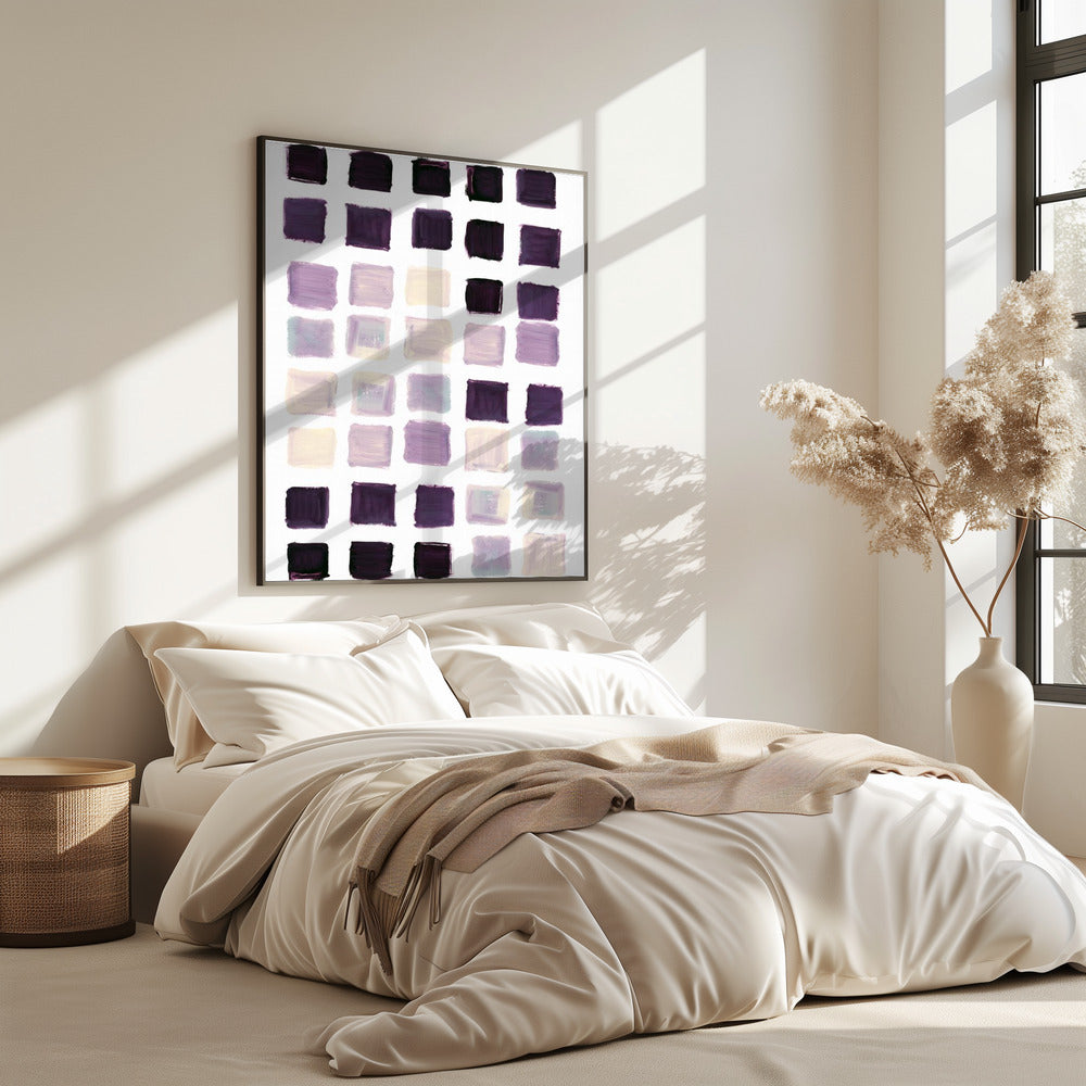 Purple Checkered Square Print | Poster