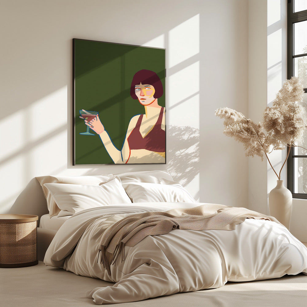 Dame met cocktailmartini | Poster