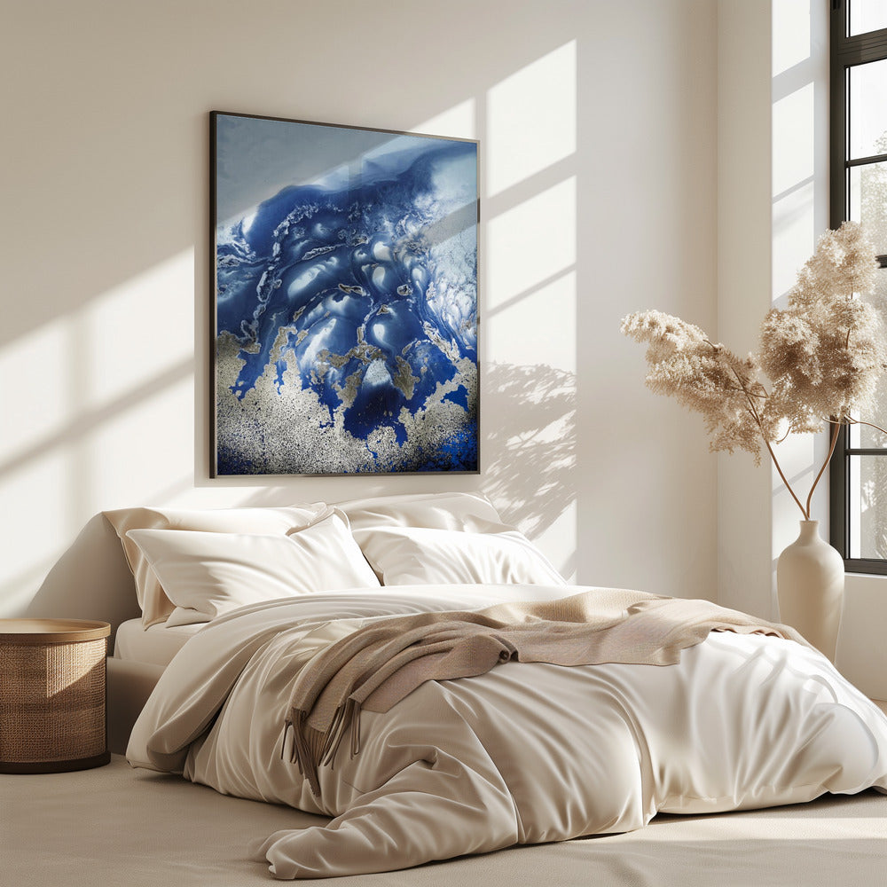Soothing -" Ocean Wave Waltz 1" - Watercolor waves | Poster