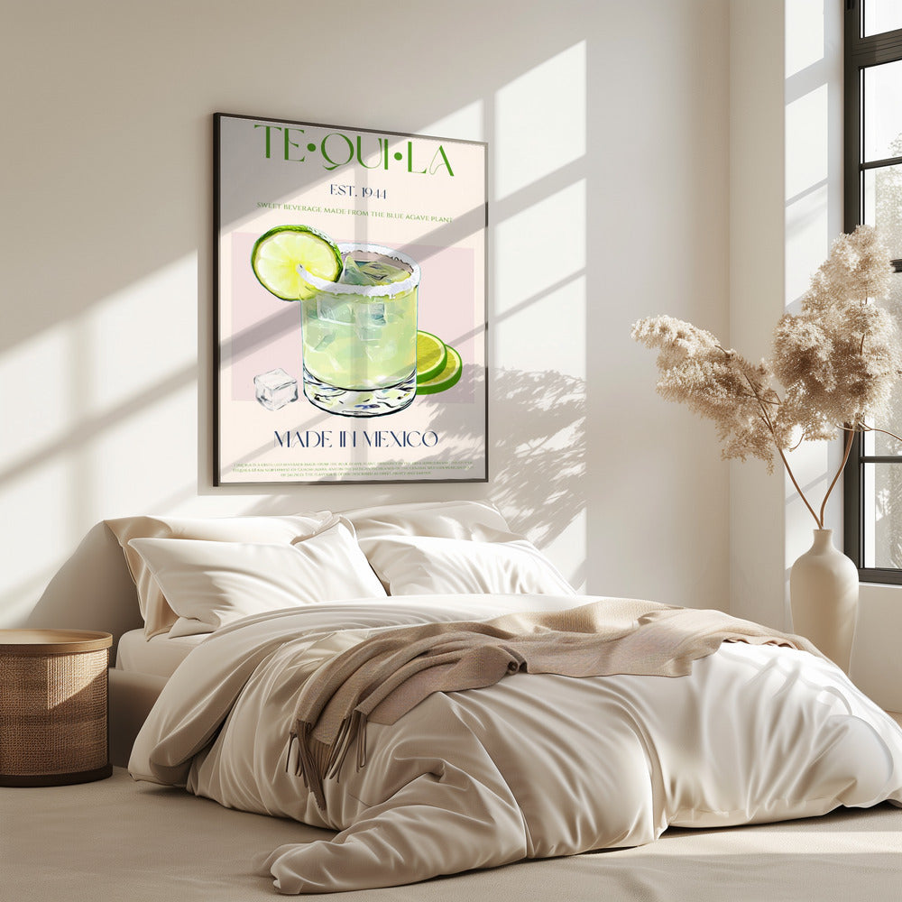 Tequiladrank met limoen en ijs | Poster