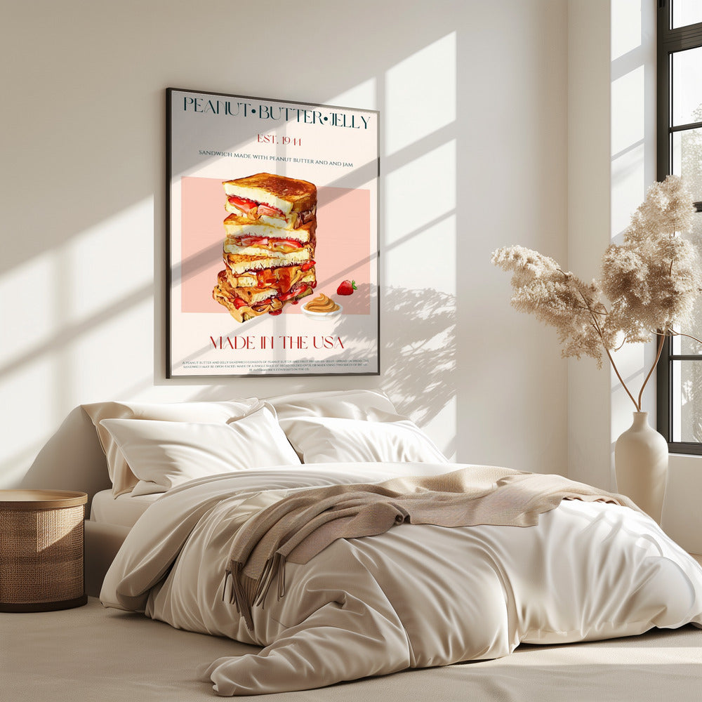 Pindakaas en jam sandwich stapel | Poster