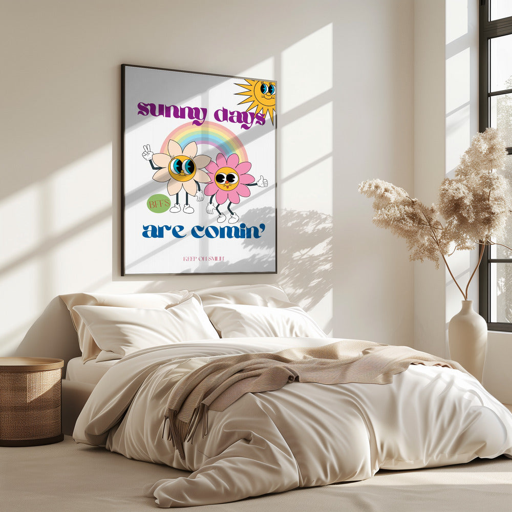Lachende bloemenpersonages | Poster