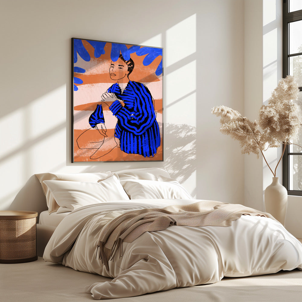 Blauwe Gestreepte Dromen | Poster