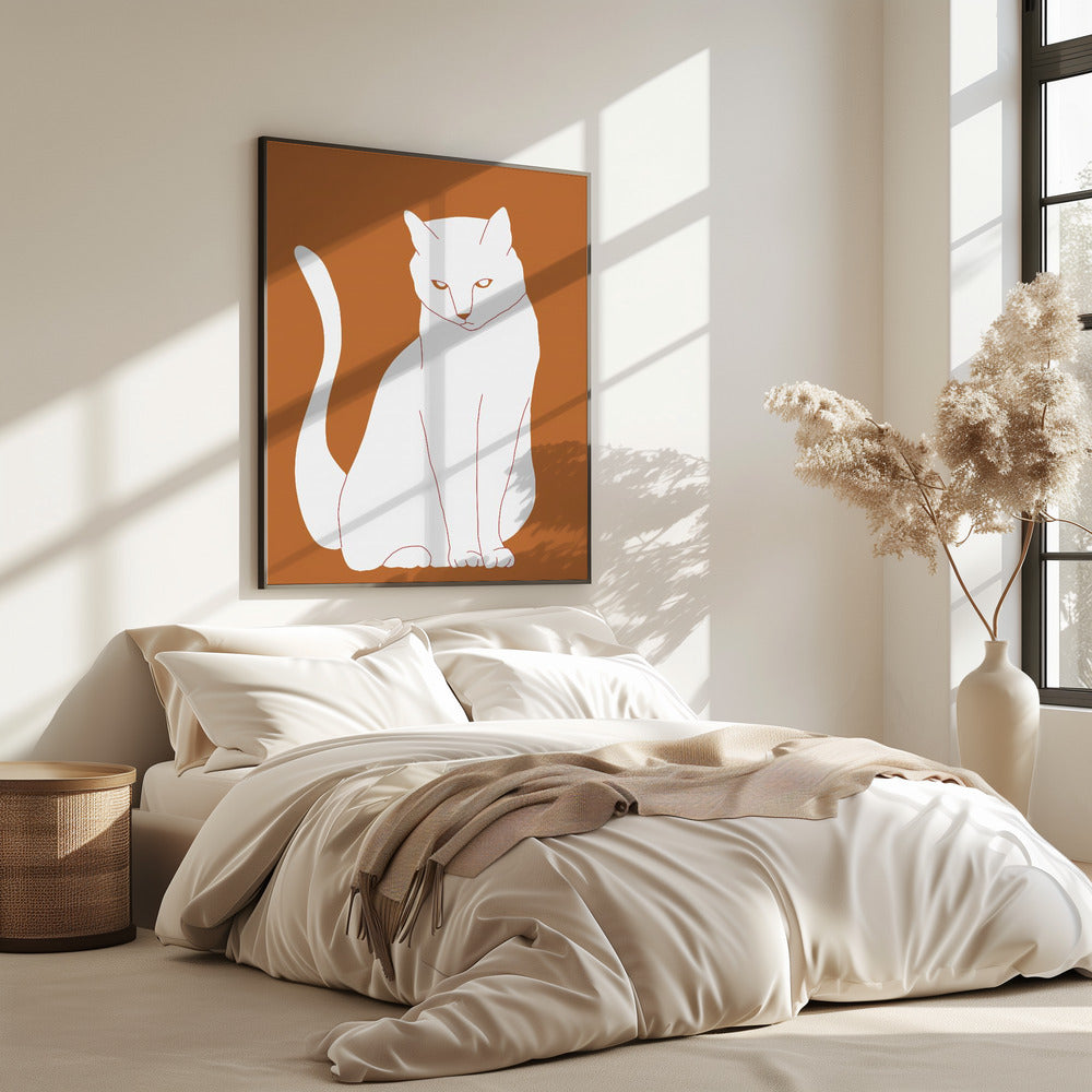 White and orange cat | Poster