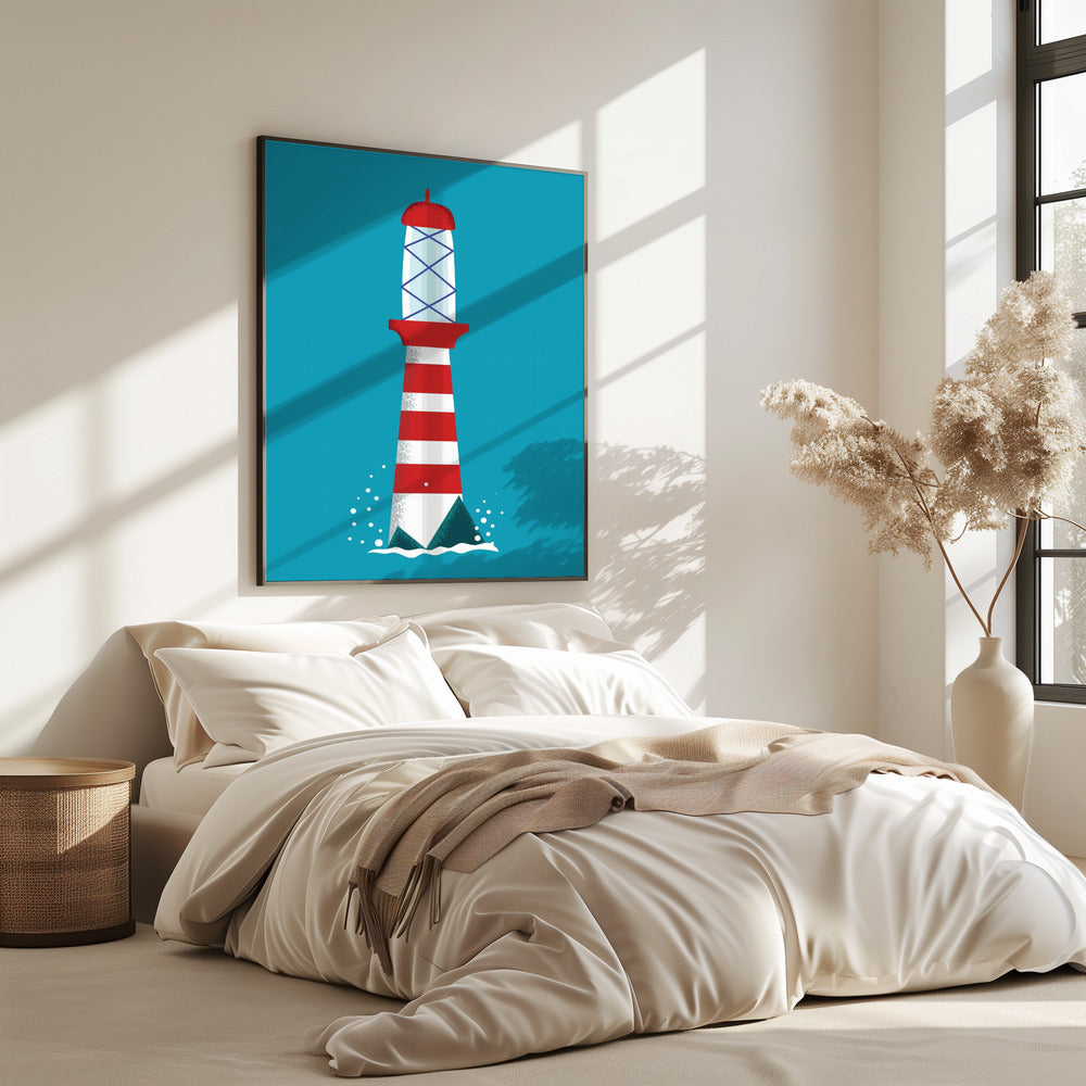 Gestreepte vuurtoren | Poster