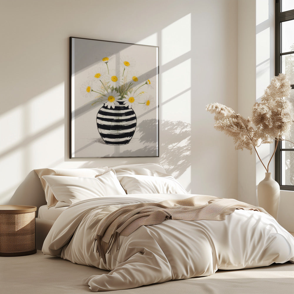 Gestreepte vaasmadeliefjes | Poster