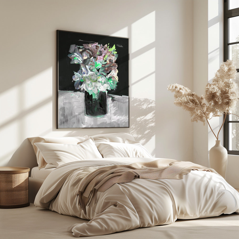 Kleurrijke bloem met vaas | Poster