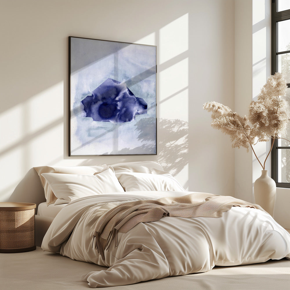 Geometrische vorm in diep indigo | Poster