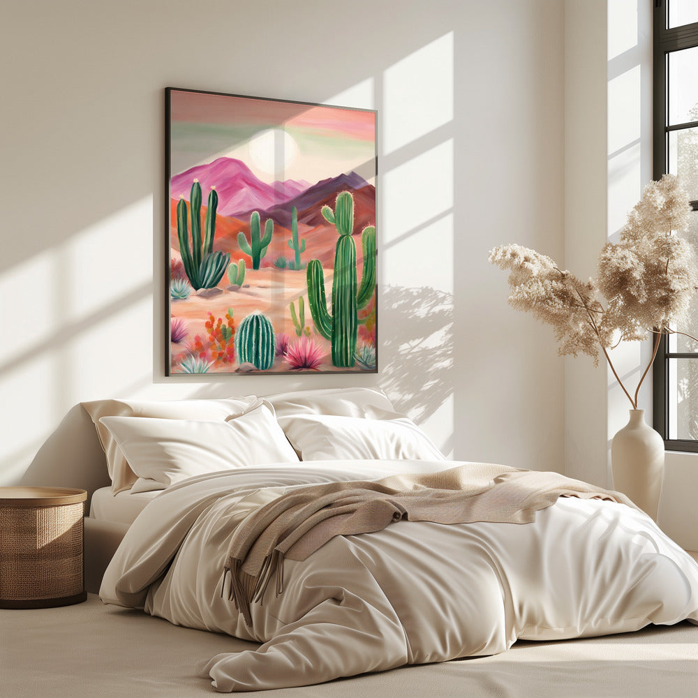 Een levendig woestijnlandschap | Poster