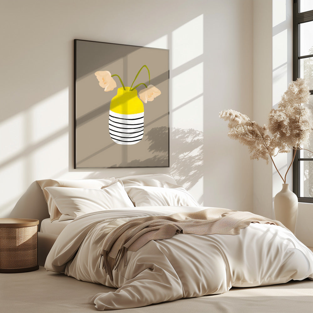 Gestreepte vaasbloemen | Poster