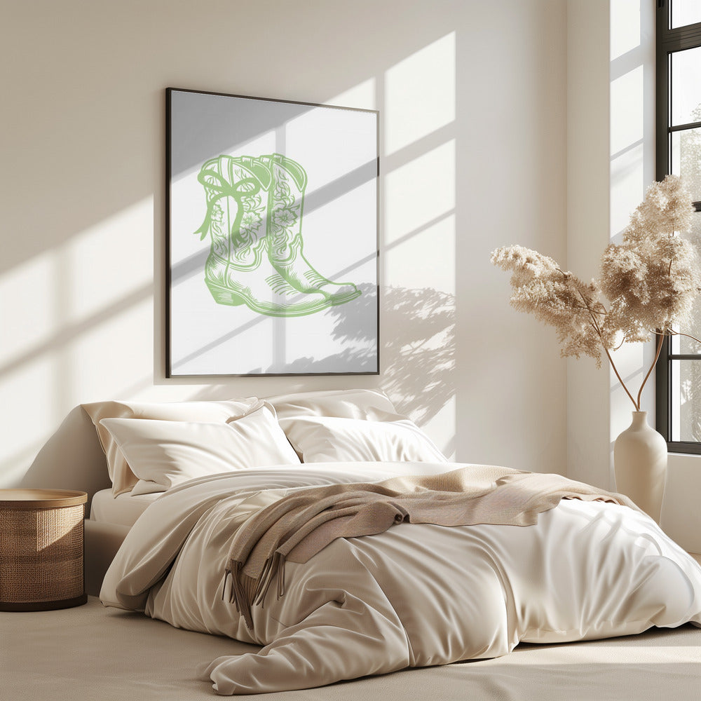 Bloemen cowboylaarzen | Poster
