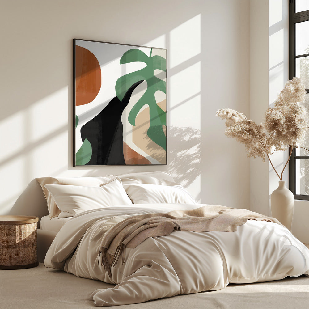 Abstracte kunst tropische bladeren | Poster