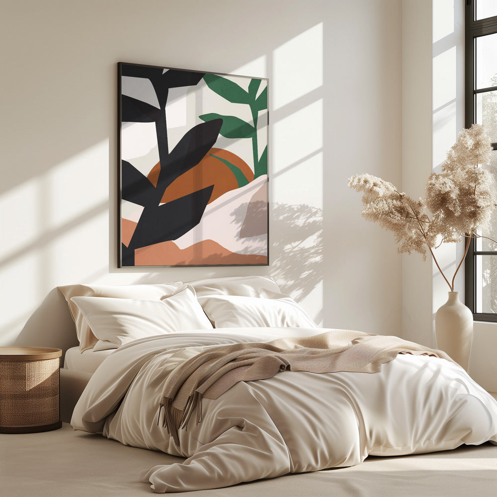 Abstracte kunst tropische bladeren | Poster