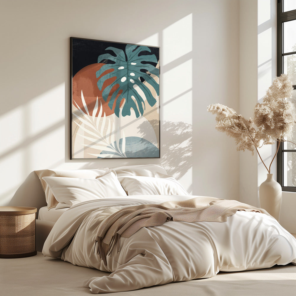 Abstracte kunst tropische bladeren | Poster