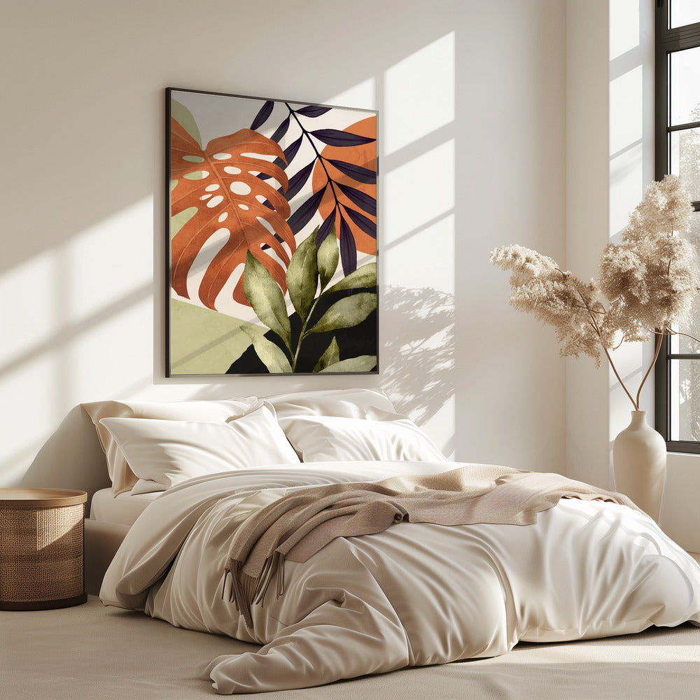 Abstracte kunst tropische bladeren | Poster