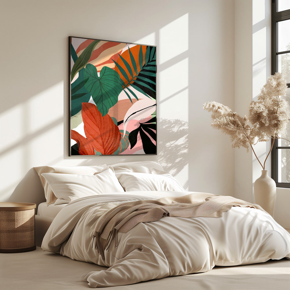Abstracte kunst tropische bladeren | Poster