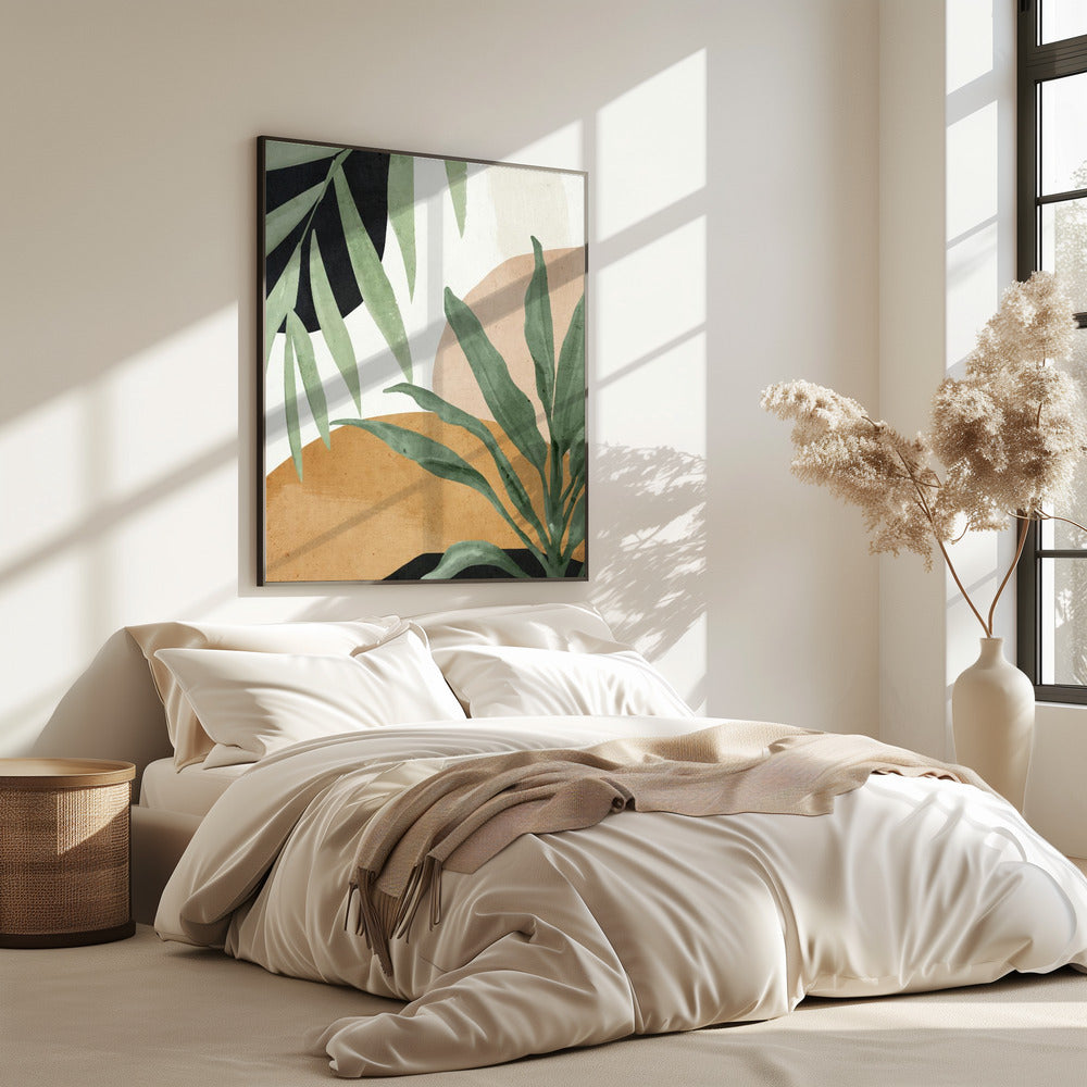 Abstracte kunst tropische bladeren | Poster