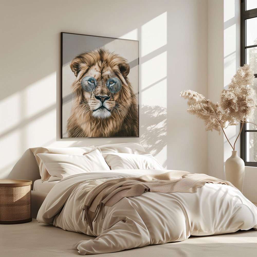 Leeuw met bril | Poster