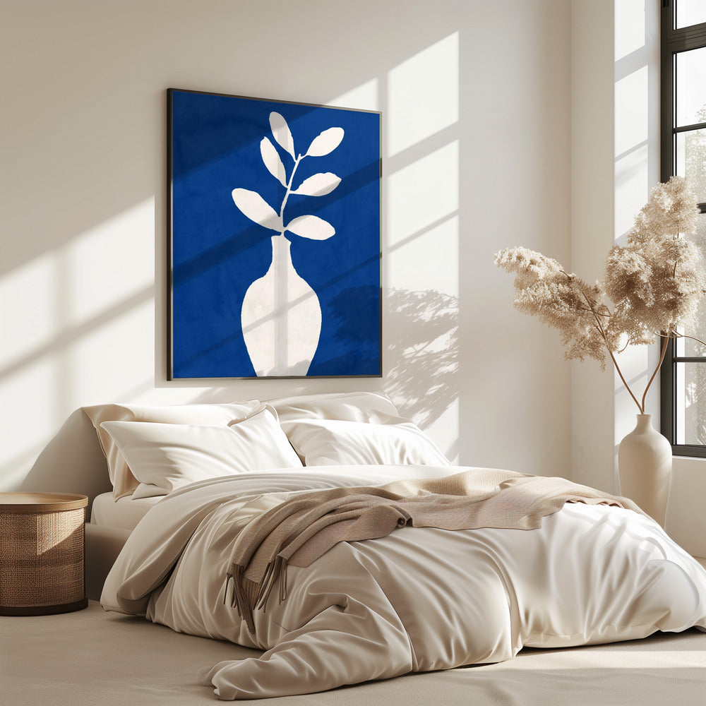 White Vase and Leaves | Poster