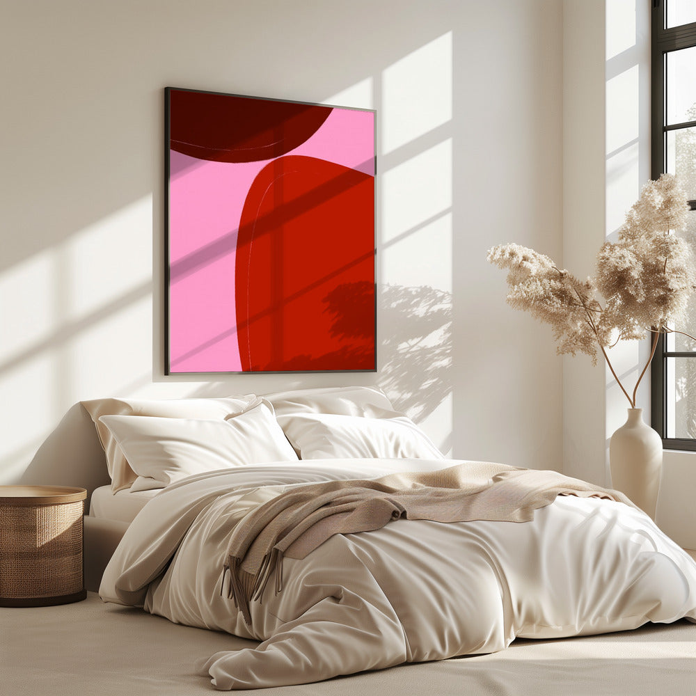 Curved Red Shapes | Poster