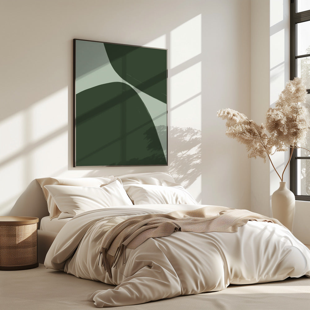 Gedurfde groene rondingen | Poster