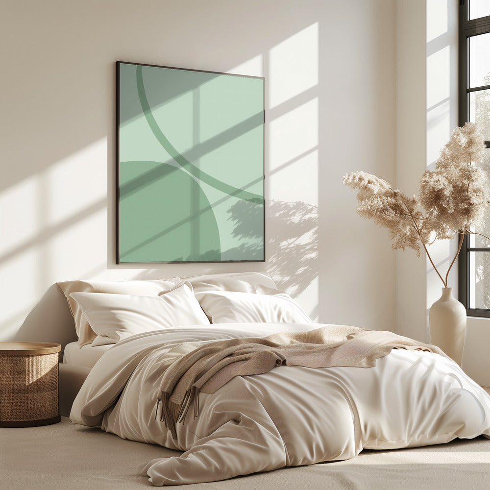 Serene groene rondingen | Poster