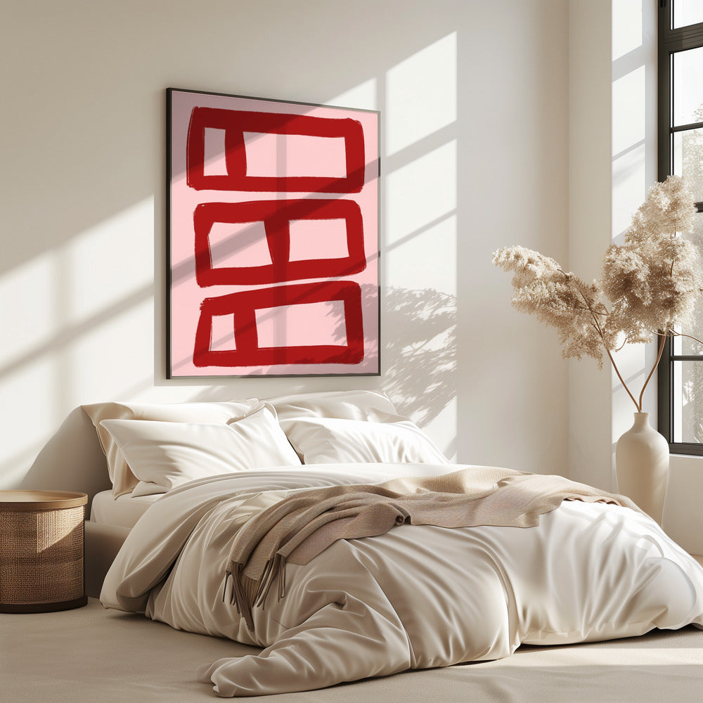 Red Symmetry Blocks | Poster