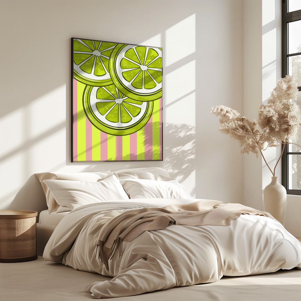 Limoen op roze | Poster