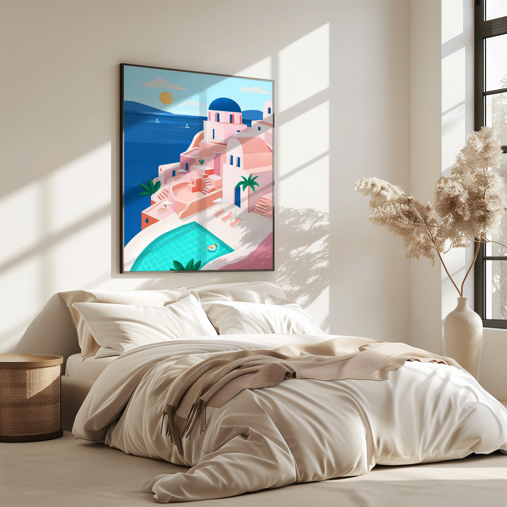 Rustig mediterraan kustlandschap | Poster