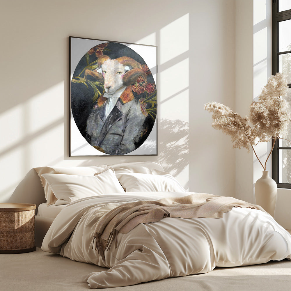 Portret van een koninklijke ram | Poster
