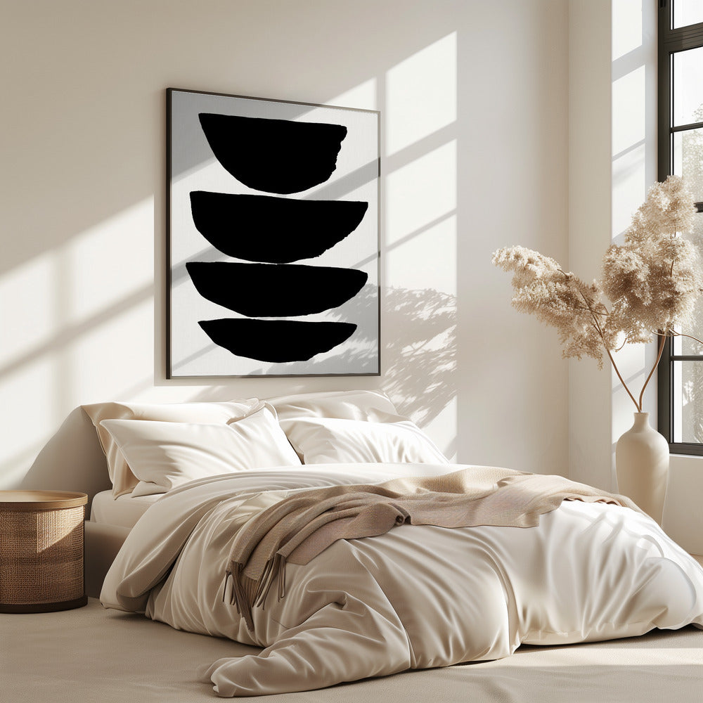 Minimalistische zwarte abstracte ellipsen | Poster