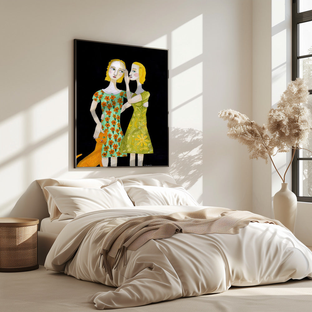 Beste vrienden met hun rode kat | Poster