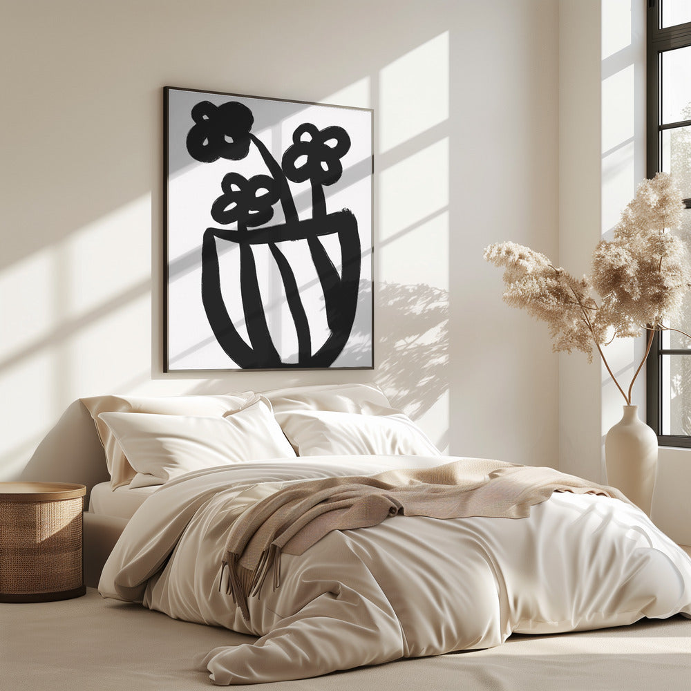 Opvallende bloemen in vaas | Poster