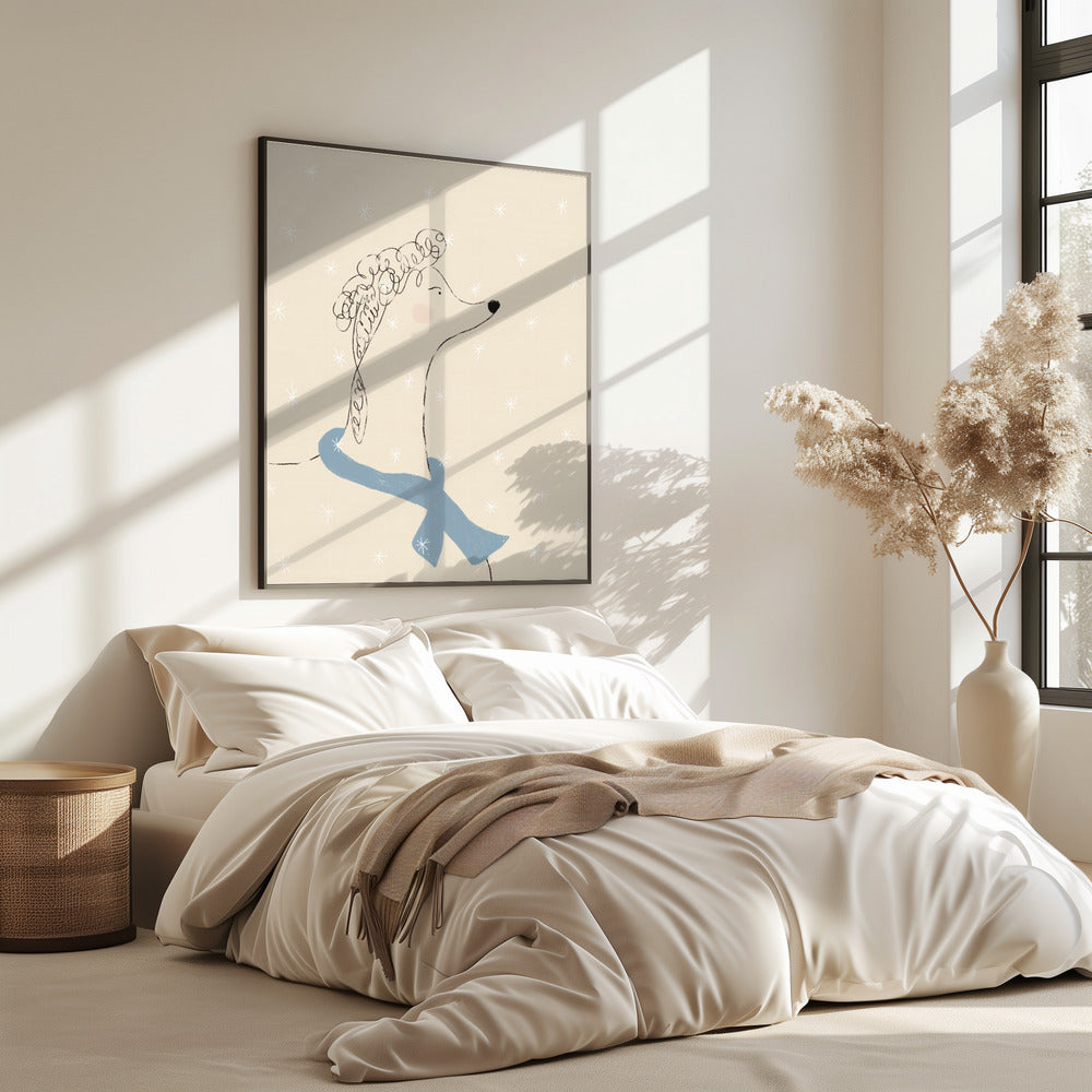 Poedel in de sneeuw | Poster