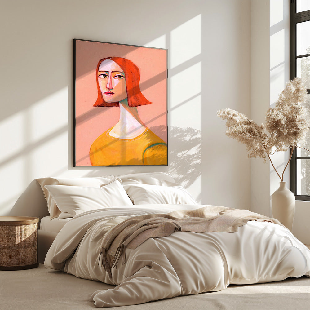Roodharige dame met de look | Poster