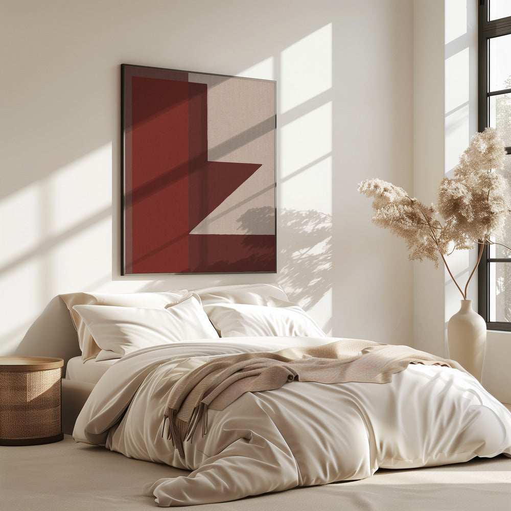 Rode geometrische compositie | Poster