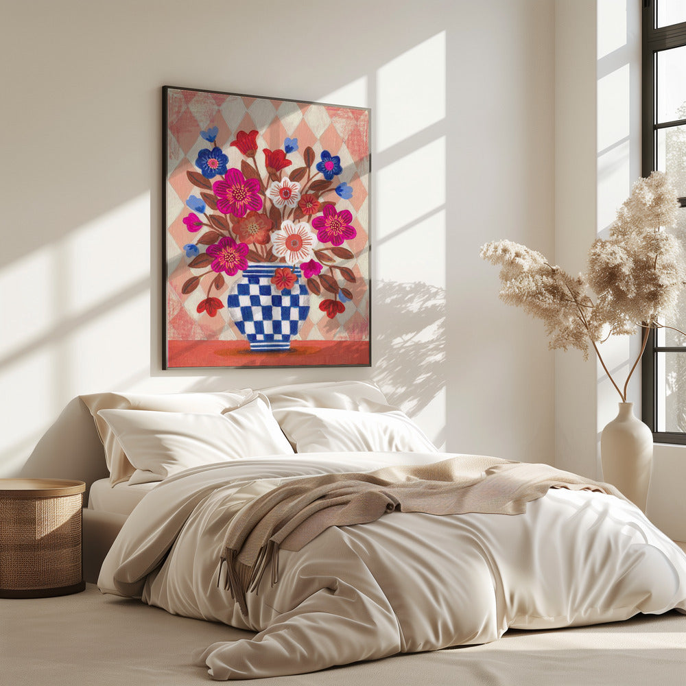 Vase Flowers Brights & Blues | Poster