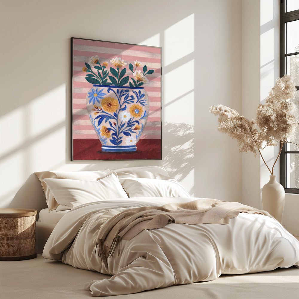 Potted Florals Pastels & Stripes | Poster