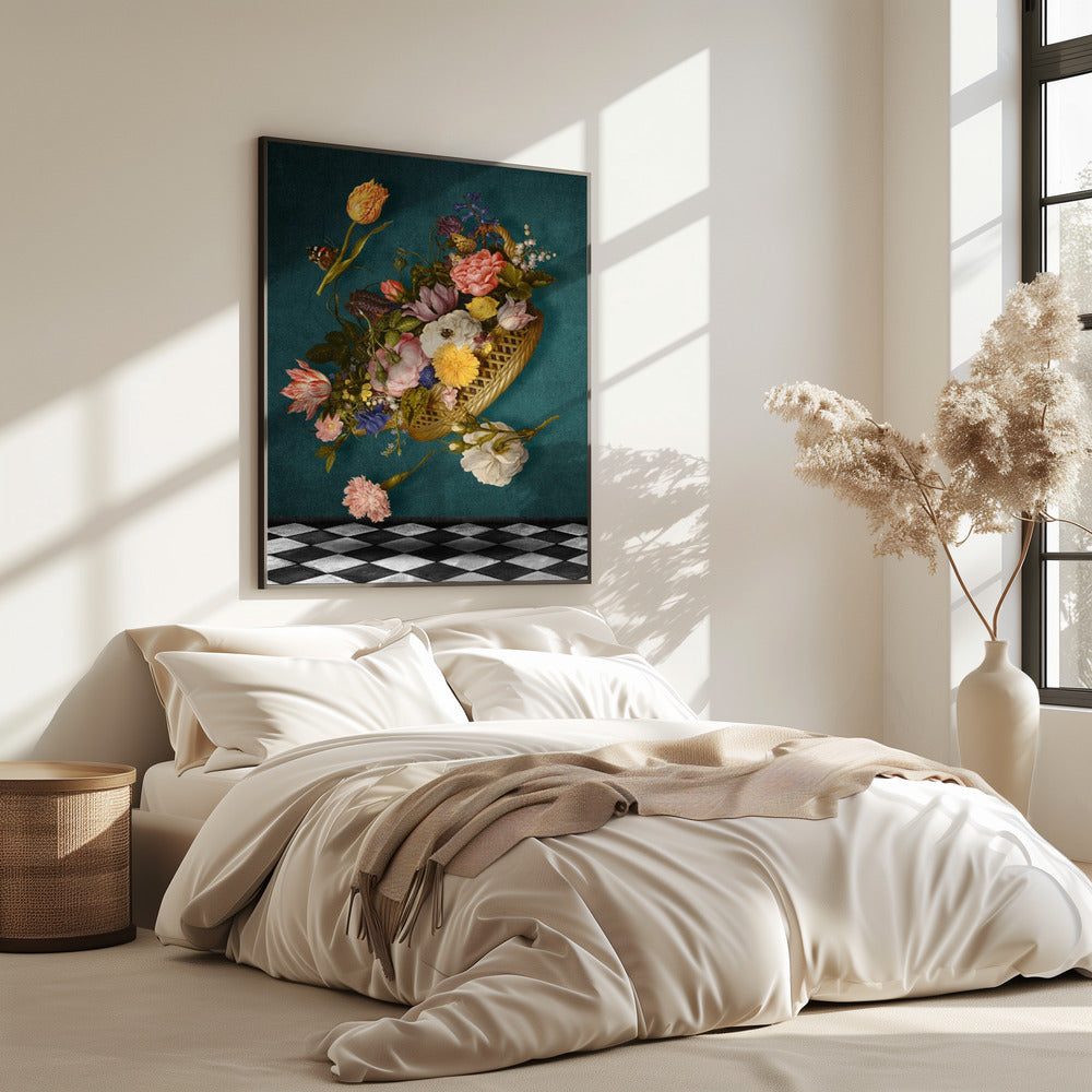 Drijvende bloemenmand | Poster