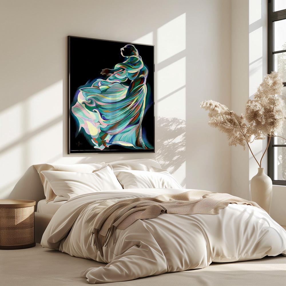 Abstracte afbeelding van een danser in beweging | Poster