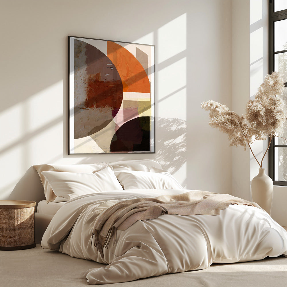 Gedurfde geometrische vormen en aardse tinten | Poster