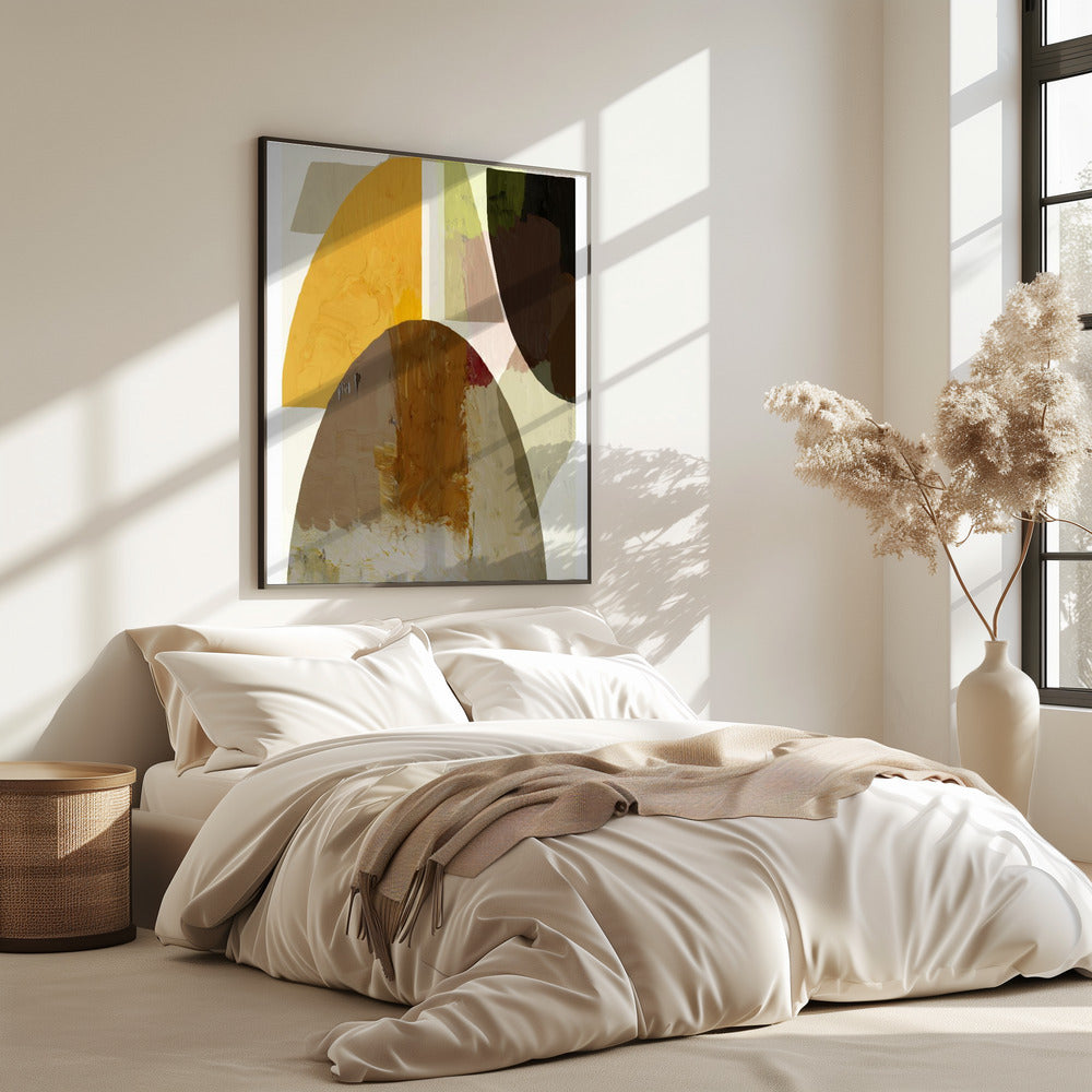 Gedurfde geometrische vormen in aardse tinten | Poster