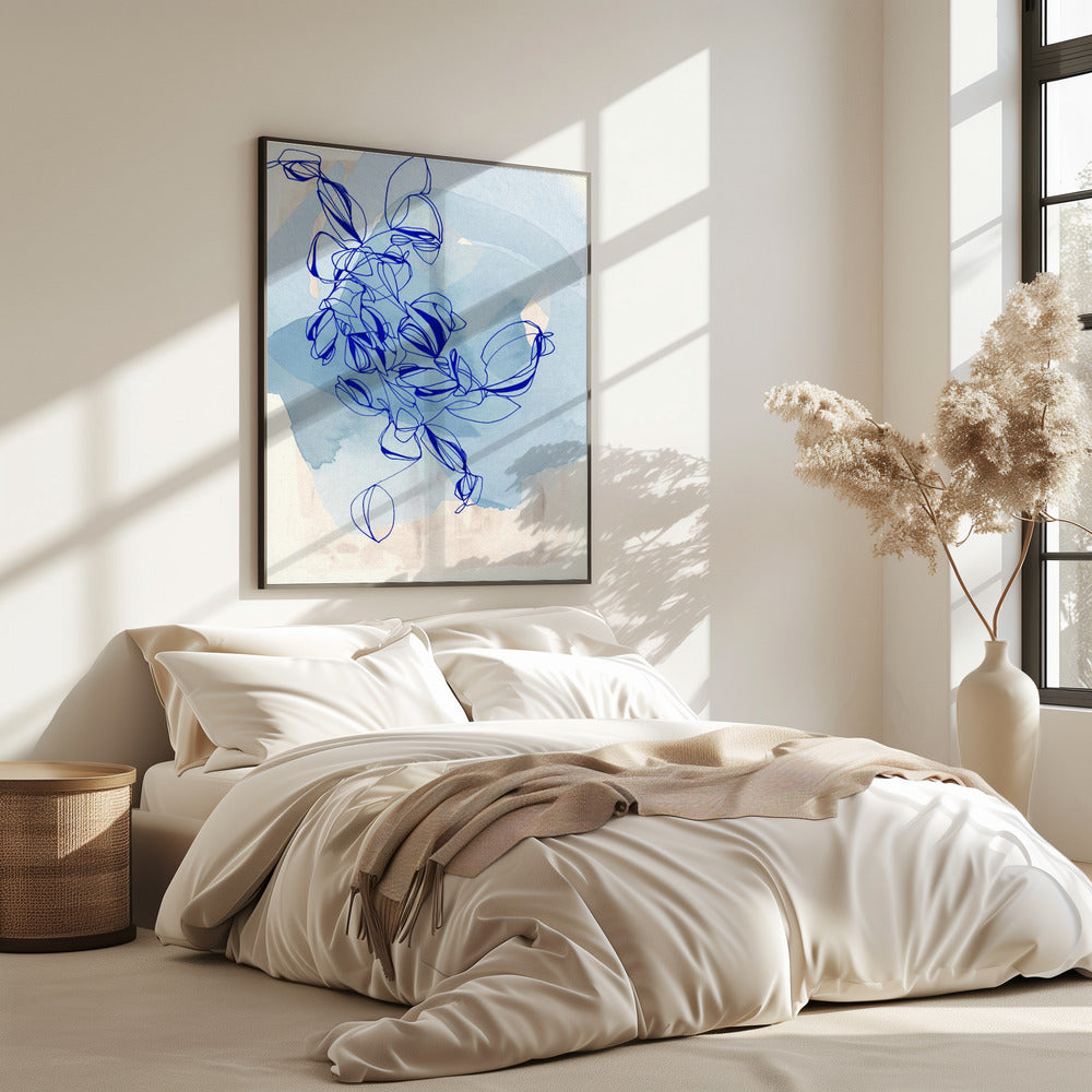 Blauwe Wijnstok Elegantie | Poster