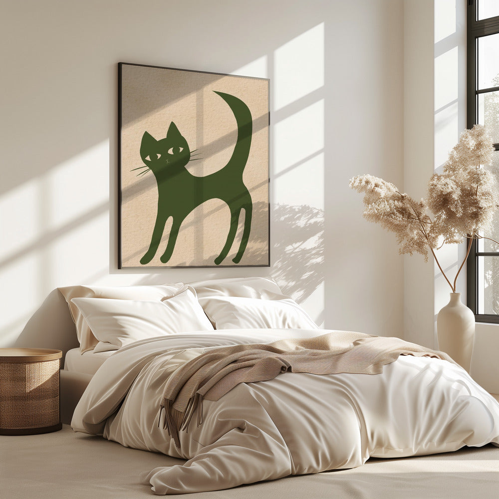 Groene kat | Poster