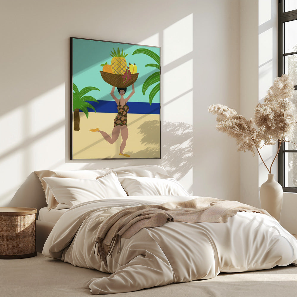 Tropisch fruit op het strand | Poster
