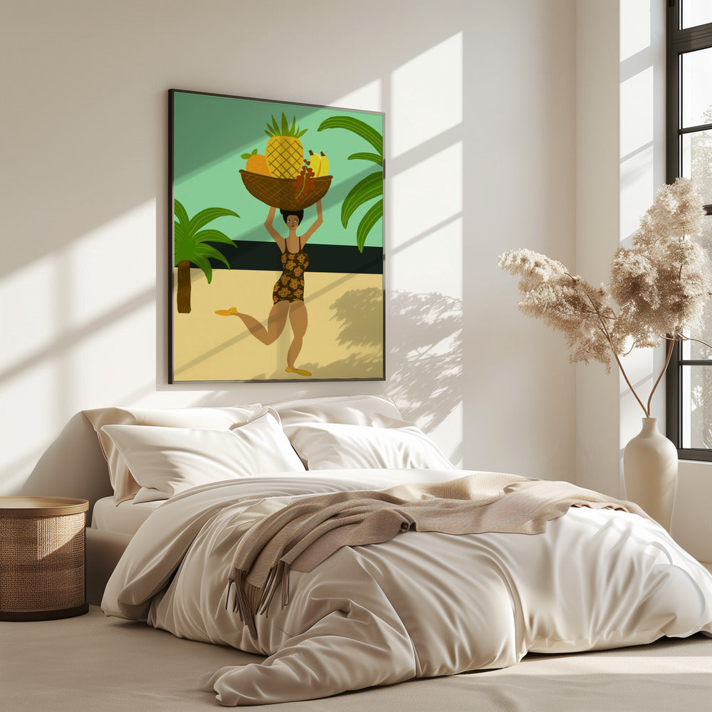 Tropisch fruit op het strand | Poster