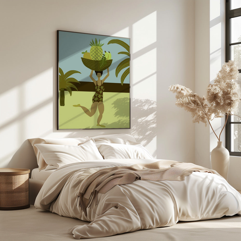 Tropisch fruit op het strand | Poster
