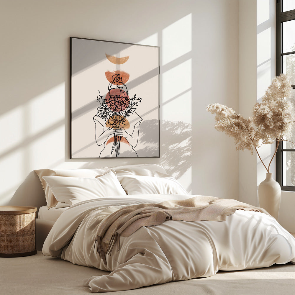 Girl With Flower Bouquet | Poster