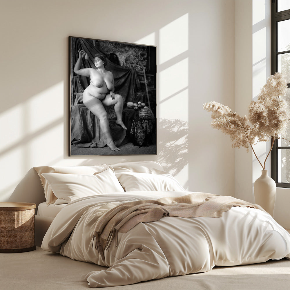 portrait of a girl with a pear | Poster